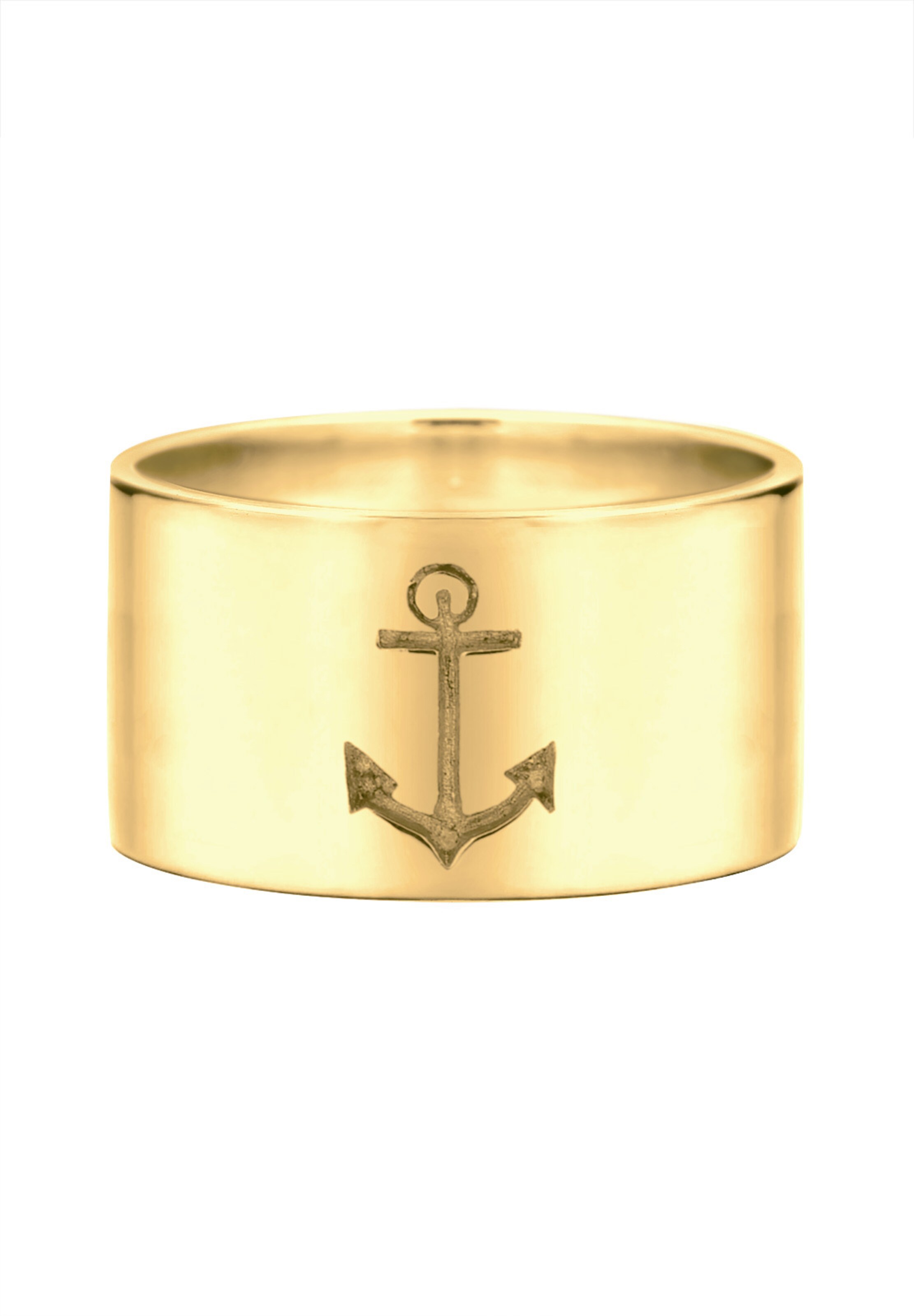 ELLI Ring 'Anker' in Gold: Vorderseite