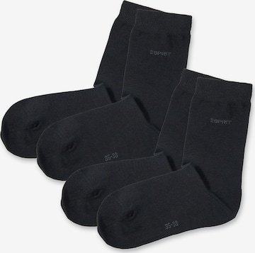 Chaussettes ESPRIT en noir : devant