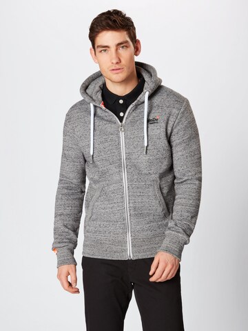 Veste de survêtement Superdry en gris : devant