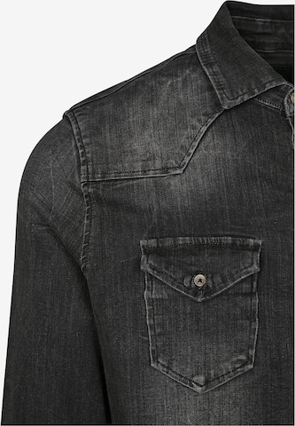 Brandit Regular fit Button Up Shirt 'Riley' in Black