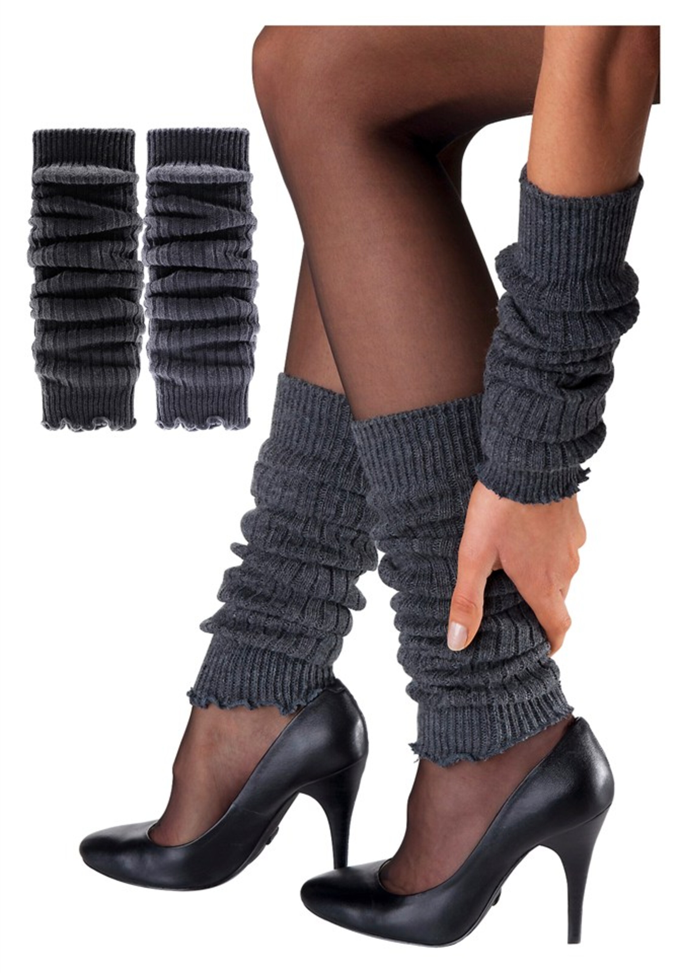 SYMPATICO Leg Warmers in Grey: front