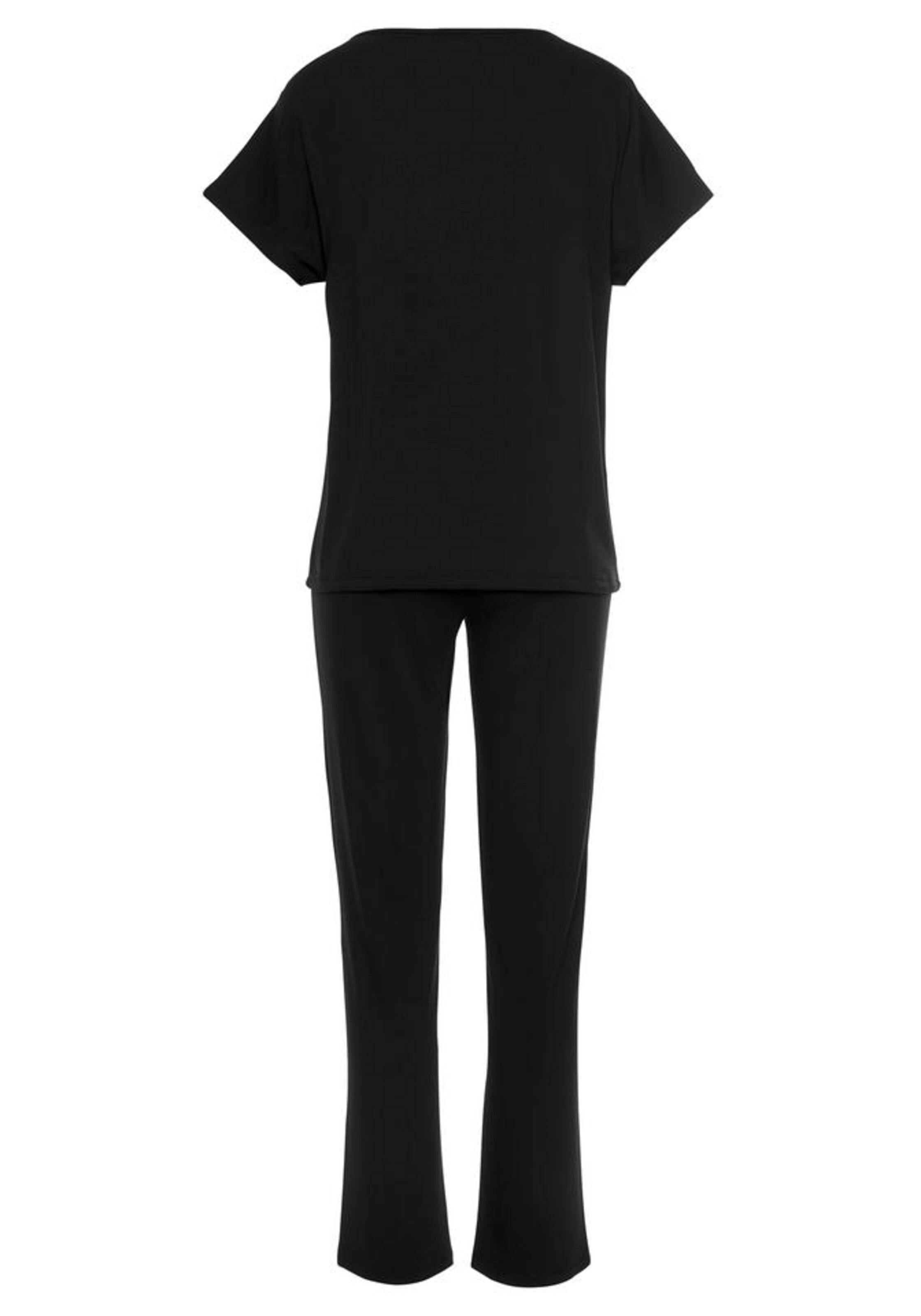 LASCANA Regular Pajama in Black
