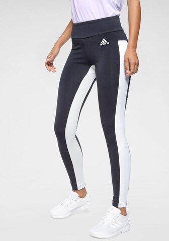 ADIDAS PERFORMANCE Skinny Športové nohavice - Modrá: predná strana