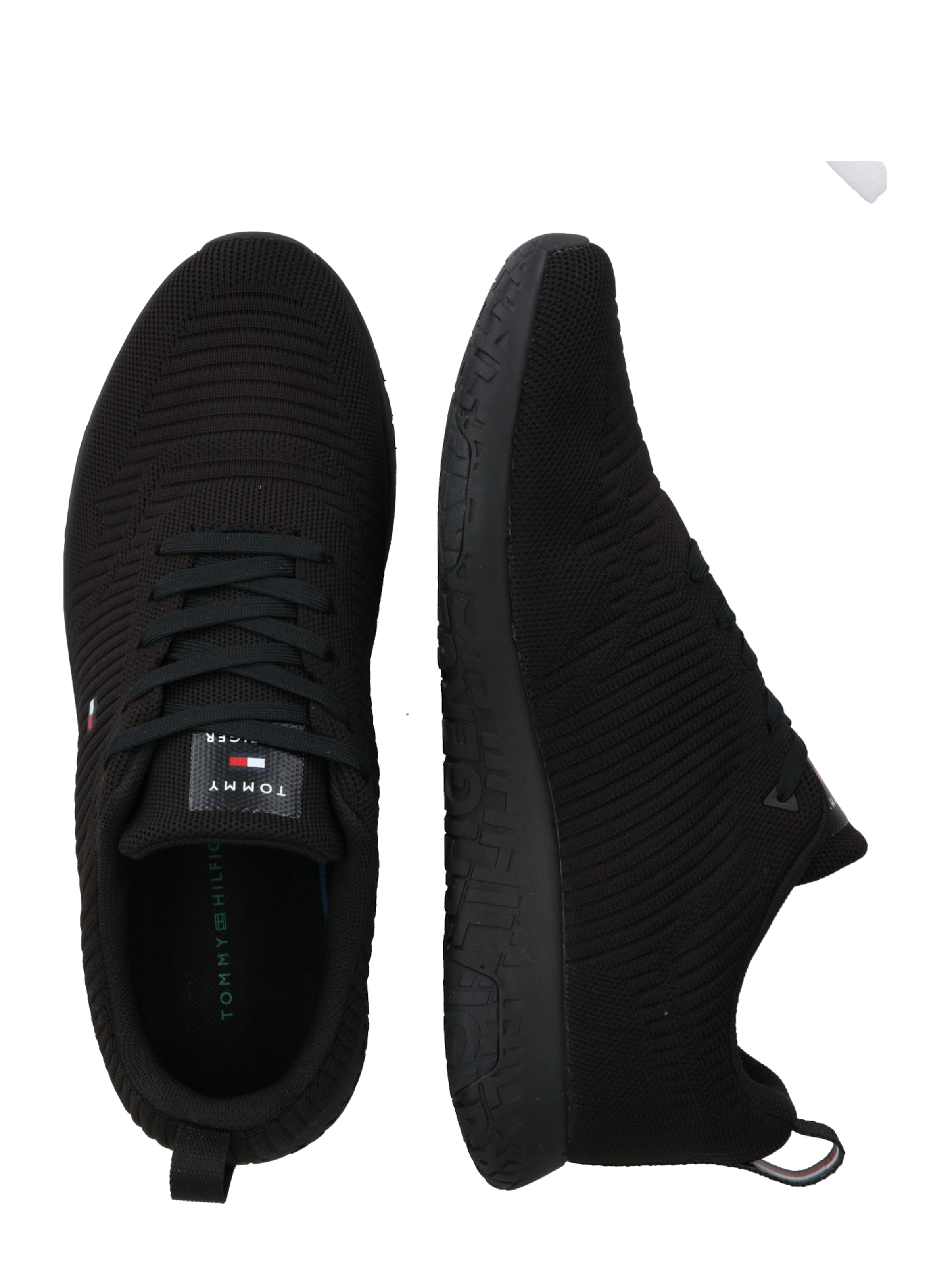 TOMMY HILFIGERNiske tenisice 'Corporate' - crna boja