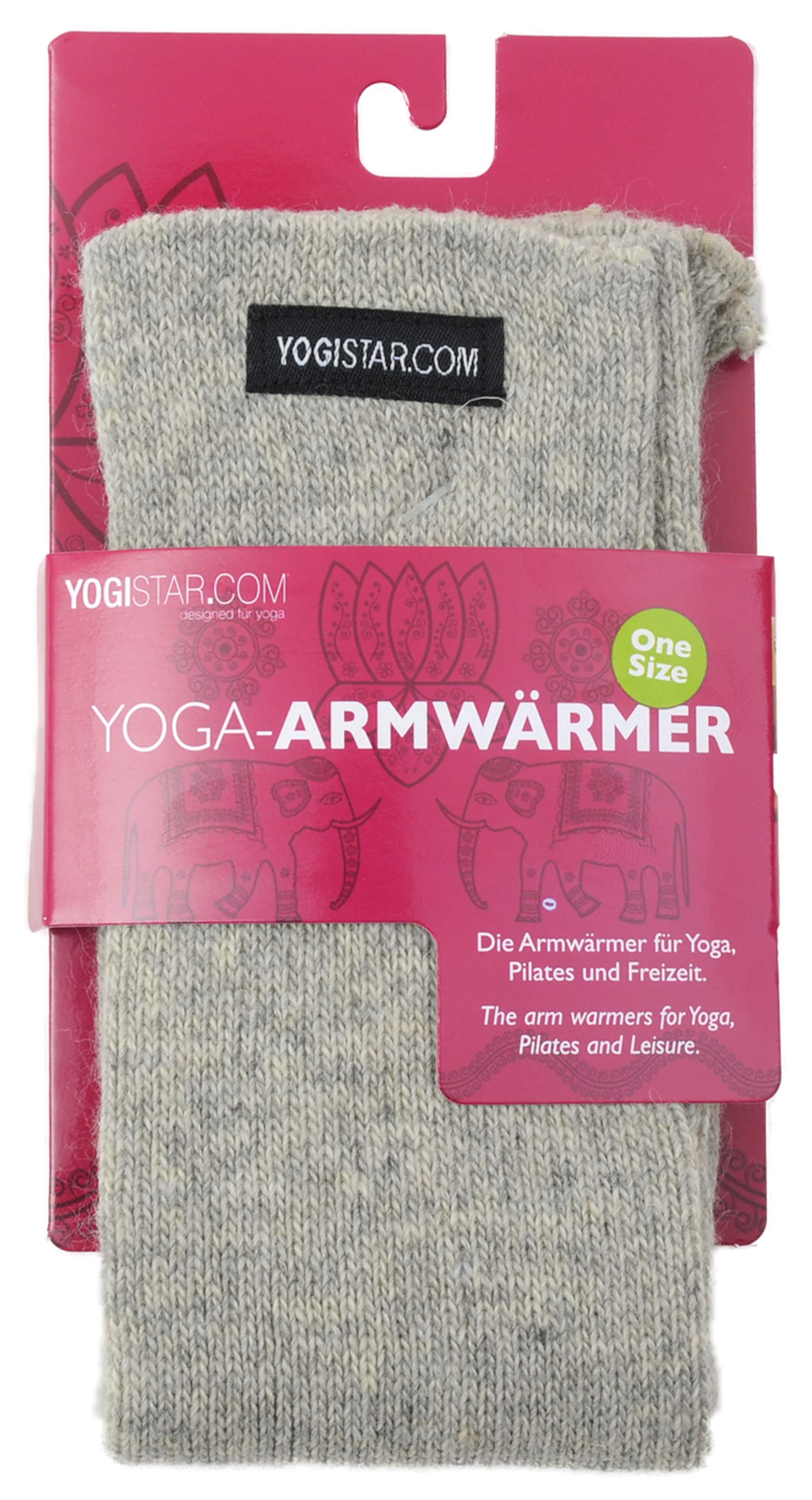 YOGISTAR.COM Yoga Armwärmer in Grau: Vorderseite
