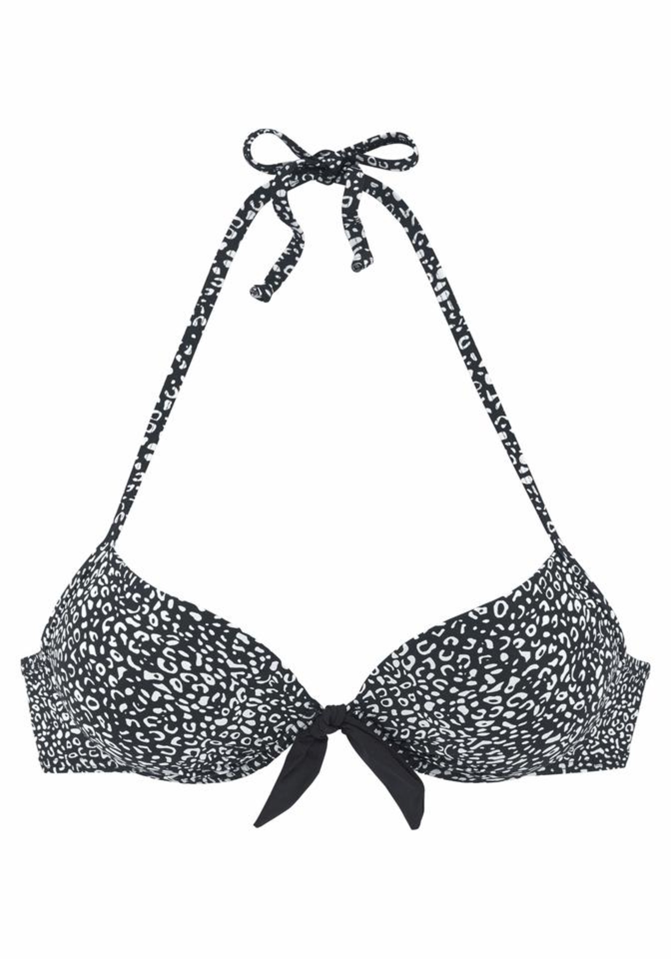 LASCANA - Push-up Top de bikini 'Leo' en negro: frente