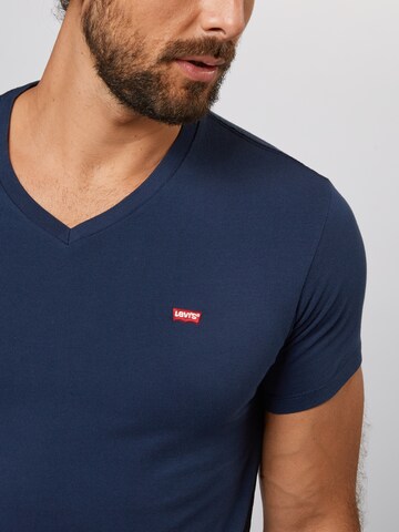 T-Shirt 'Housemark V Neck Tee' LEVI'S ® en bleu