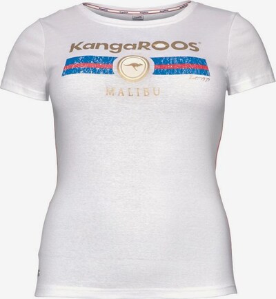 Tricou KangaROOS pe albastru / bronz / portocaliu somon / alb, Vizualizare produs