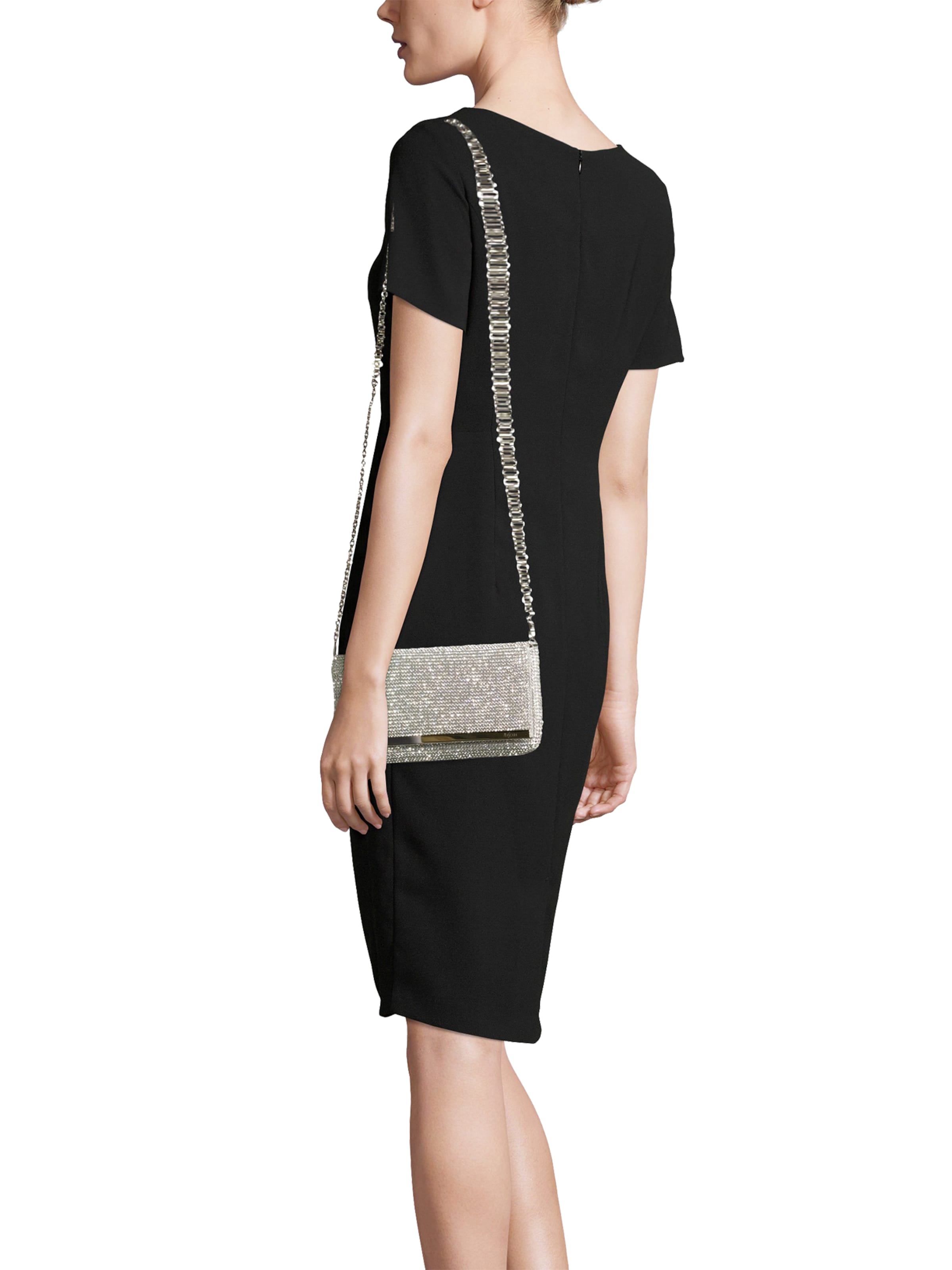 mascara Clutch 'SOFT FOLD DIAMONDS' i sølv: forside