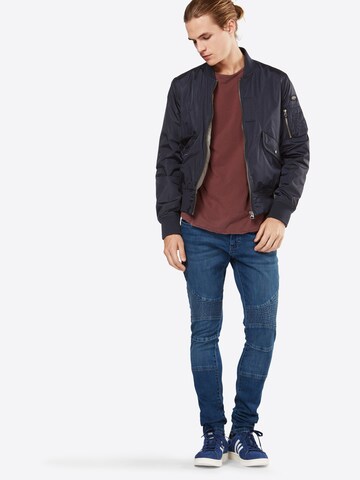 Urban Classics Skinny Jeans 'Slim Fit Biker' in Blue