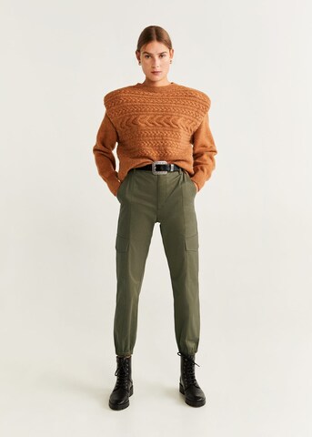 MANGO Дънки Tapered Leg Панталон 'Private' в зелено