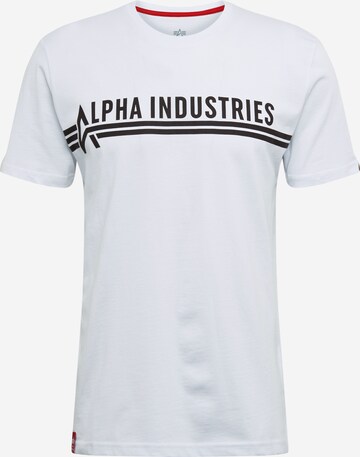 balta ALPHA INDUSTRIES Standartinis modelis Marškinėliai 'Alpha Industries T': priekis