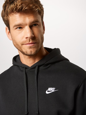 Nike Sportswear Regularny krój Bluzka sportowa 'Club Fleece' w kolorze czarny