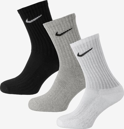 NIKE Athletic Socks in Light grey / Black / White, Item view