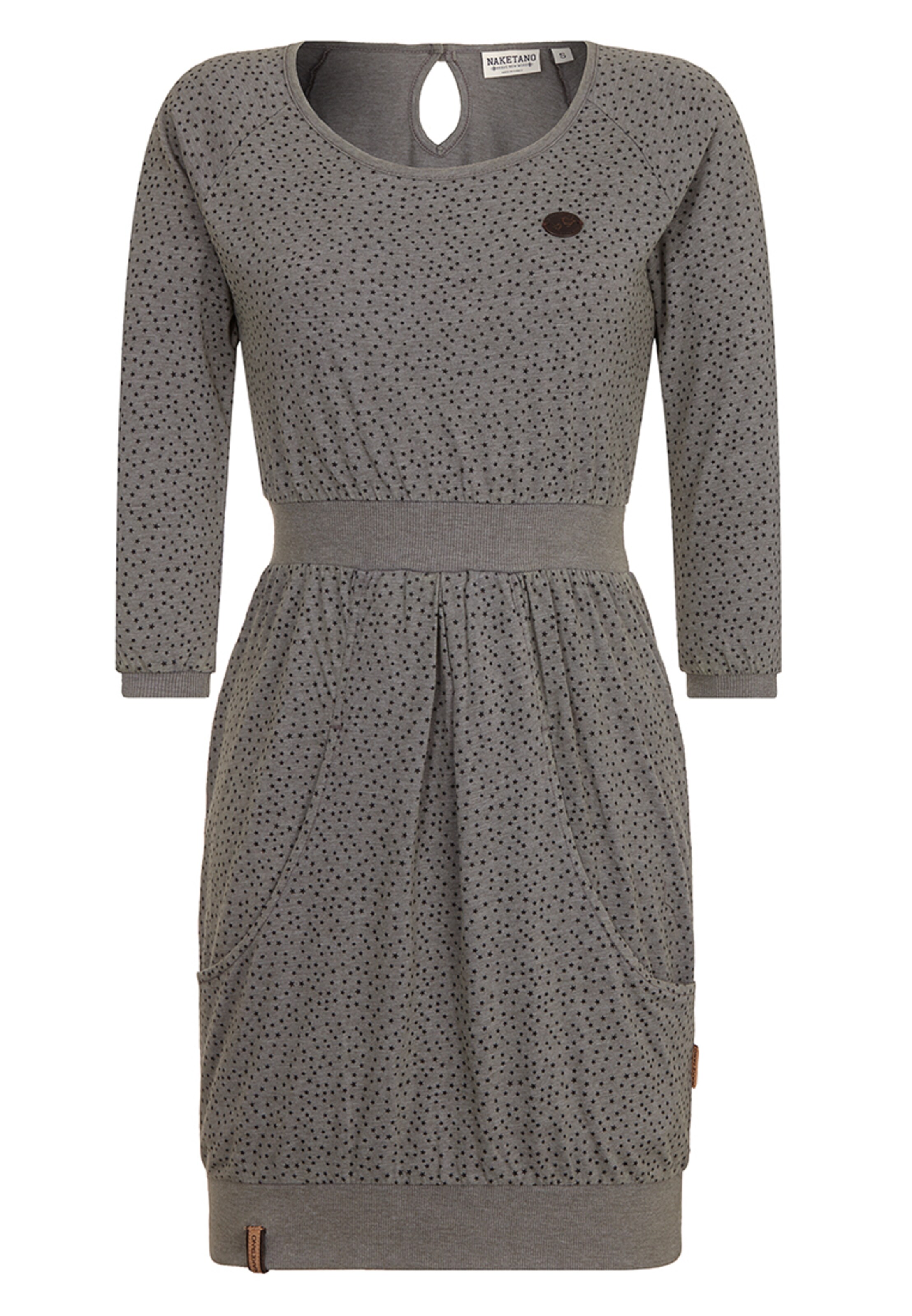 naketano - Jurk 'Dress The End' in de kleur Grijs gemêleerd