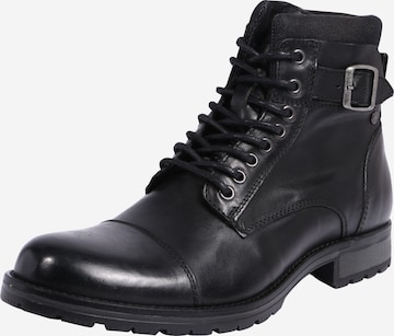 JACK & JONES Lace-Up Boots 'Albany' in Black: front