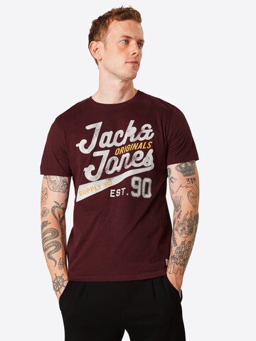 T-Shirt 'Jorfara' JACK & JONES en rouge : devant