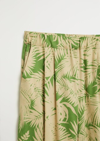 MANGO Wide leg Broek 'Kai' in Groen