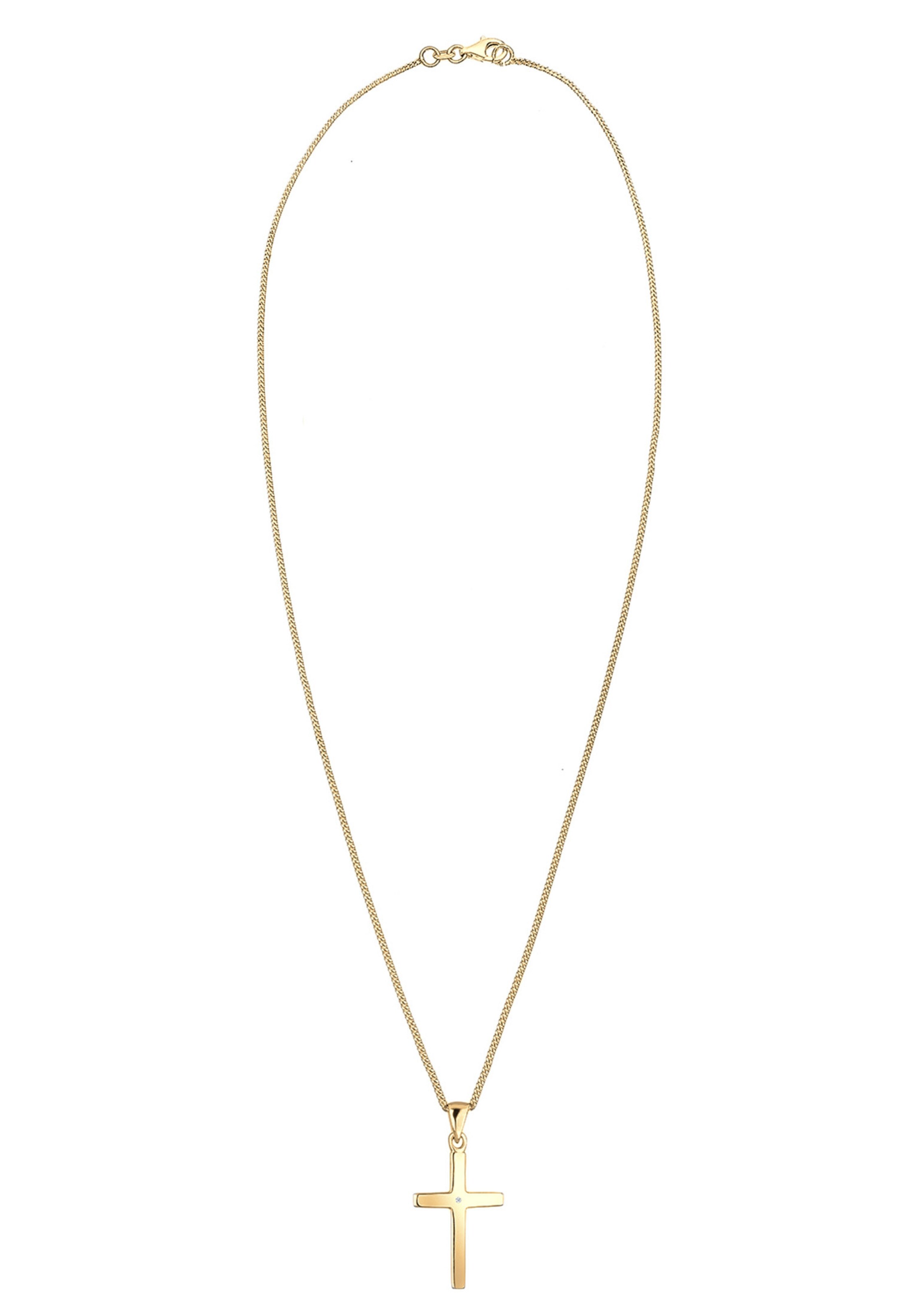 Elli DIAMONDS Kette 'Kreuz' in Gold: Vorderseite