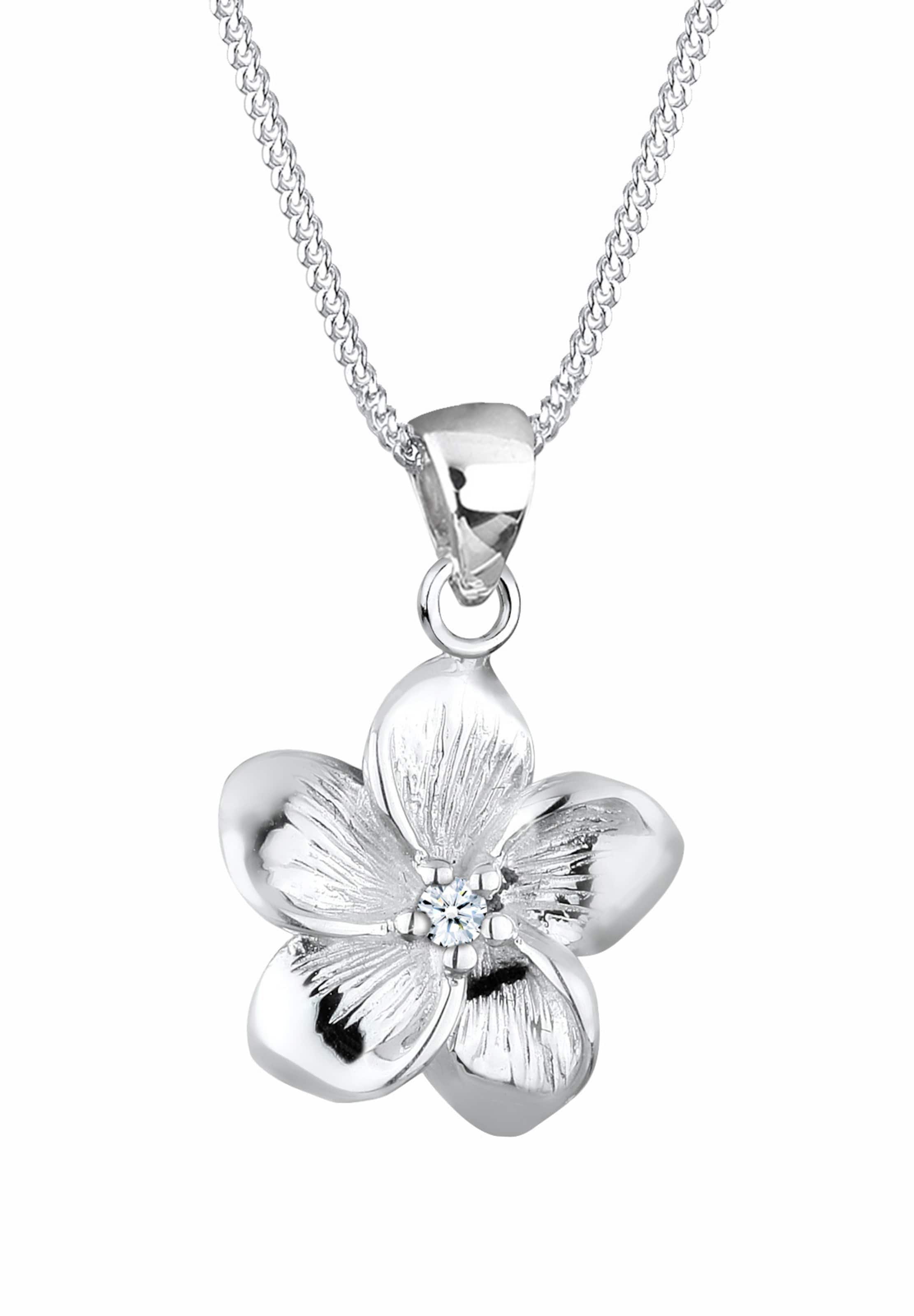 ELLI PREMIUM Necklace 'Frangipani Blüte' in Silver