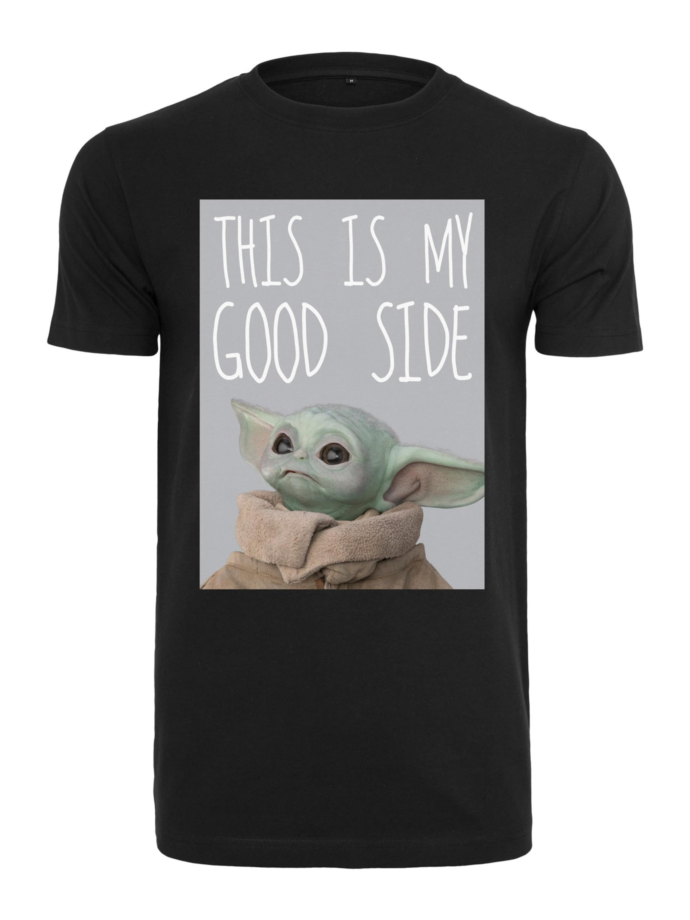 Mister Tee Regular fit Shirt 'Baby Yoda Good Side' in Black: front