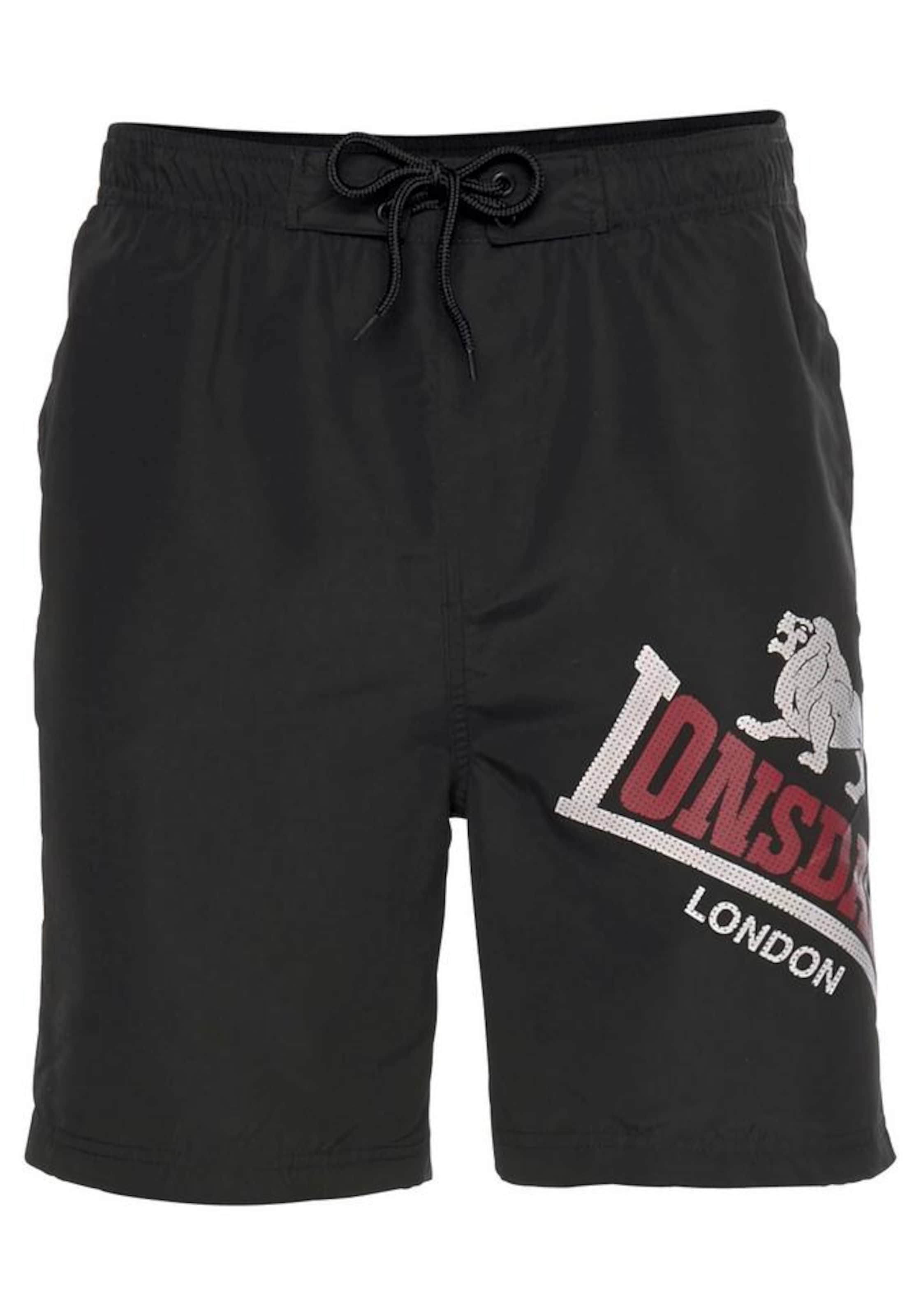 LONSDALE regular Σορτς σέρφινγκ σε μαύρο: μπροστά