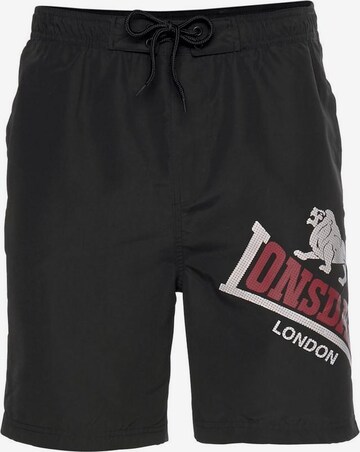 LONSDALE Regular Swimming Trunks in Black: front