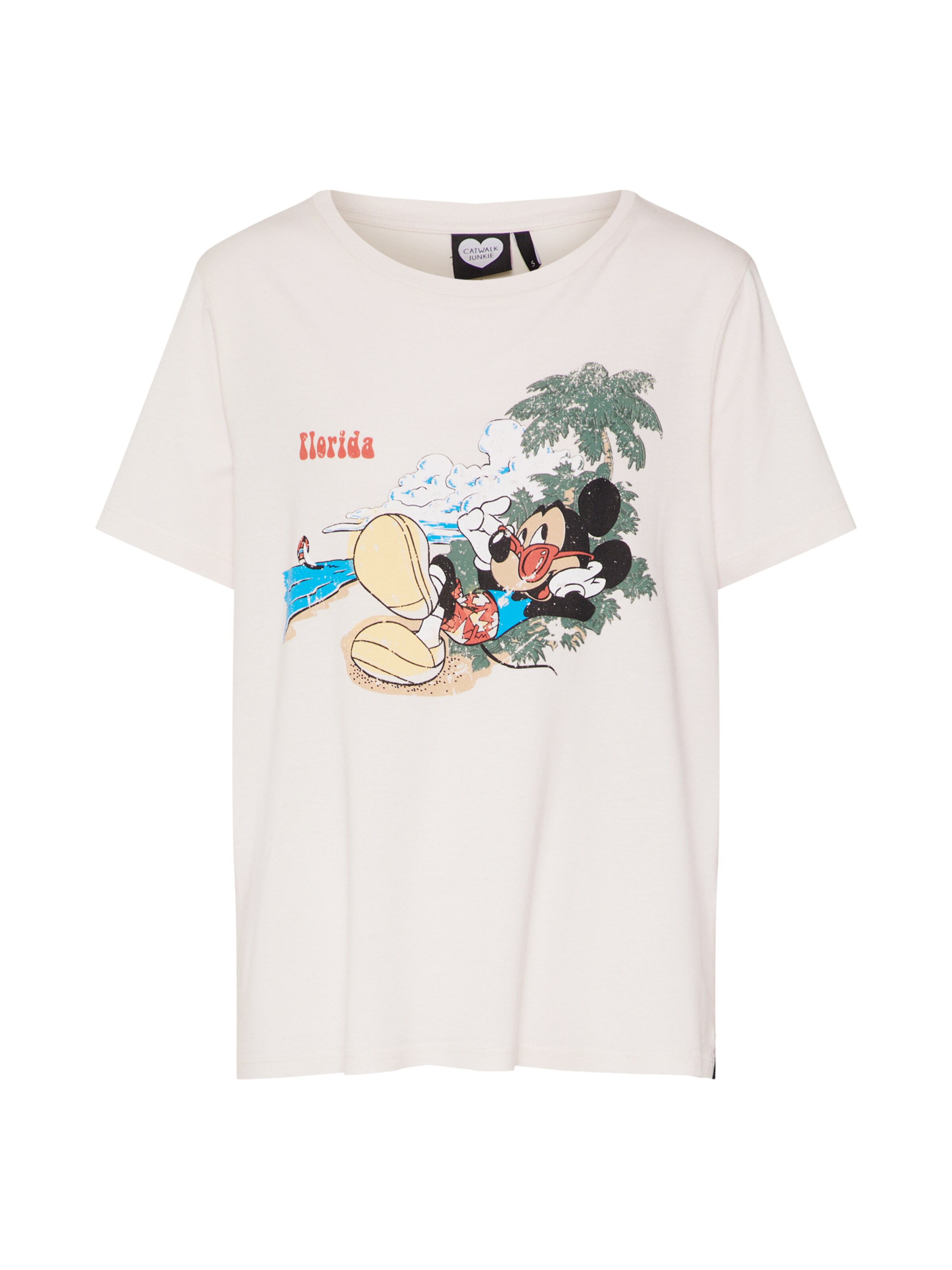 CATWALK JUNKIE - Shirt 'TS MICKEY FLORIDA' in de kleur Crème