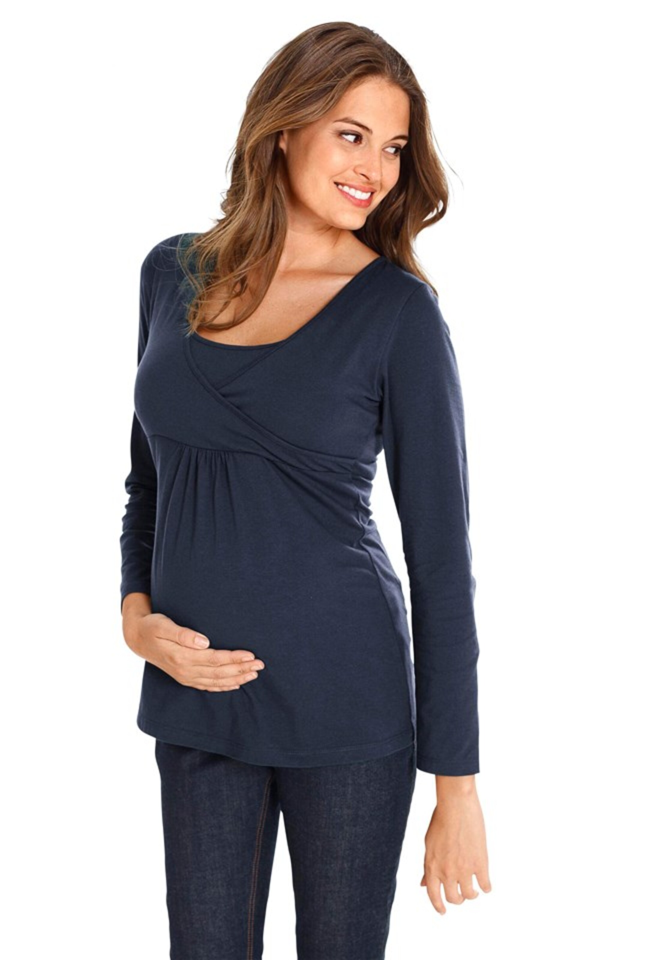 Neun Monate Shirt in Blue: front