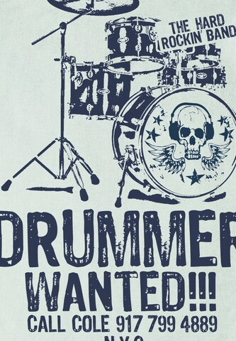 LOGOSHIRT Rompertje/body 'Drummer Wanted-Print' in Groen