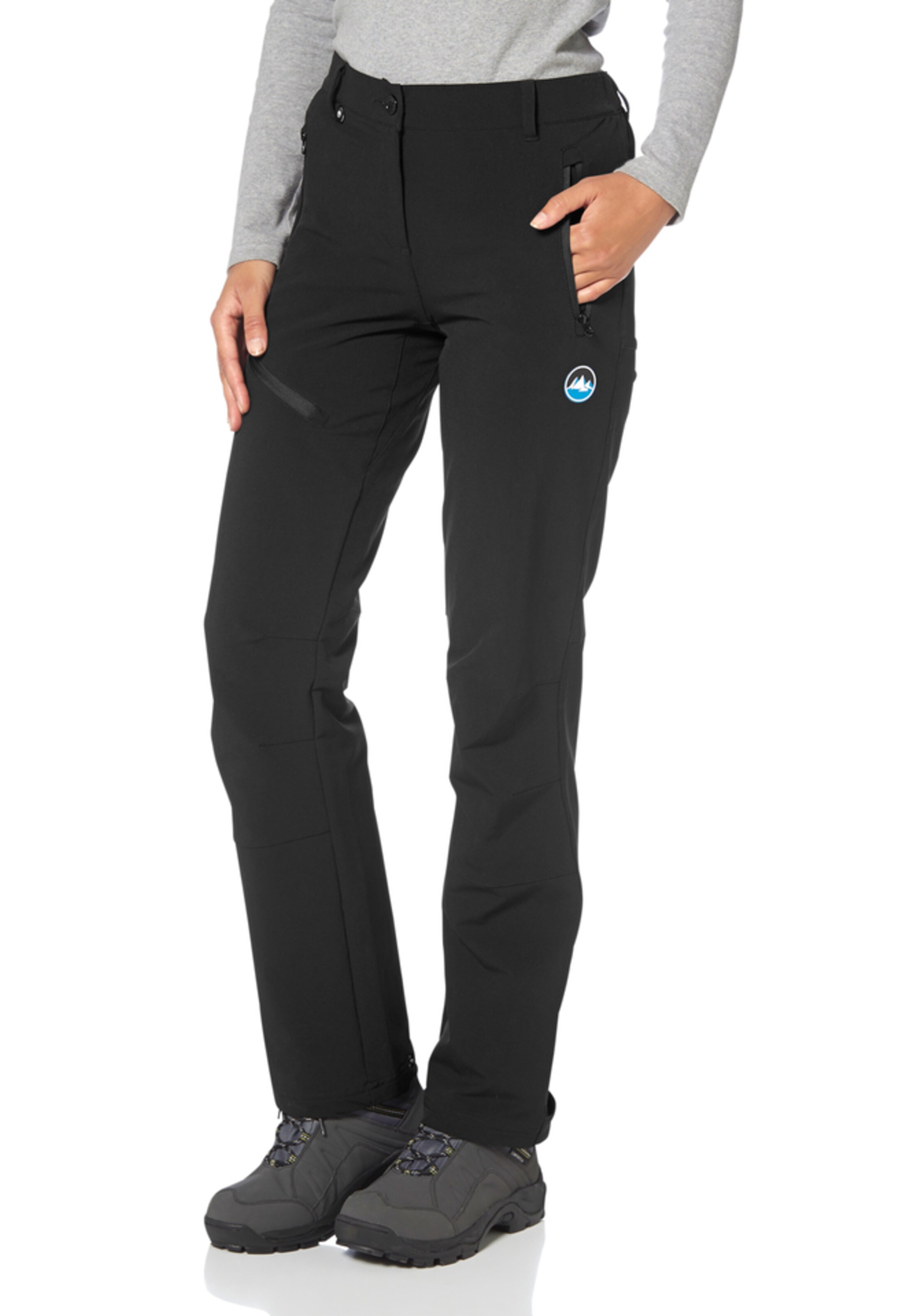 POLARINO Regular Funktionshose in Schwarz: Vorderseite