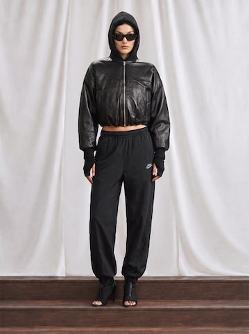 Black Leather Hoodie Maxi Skirt Look