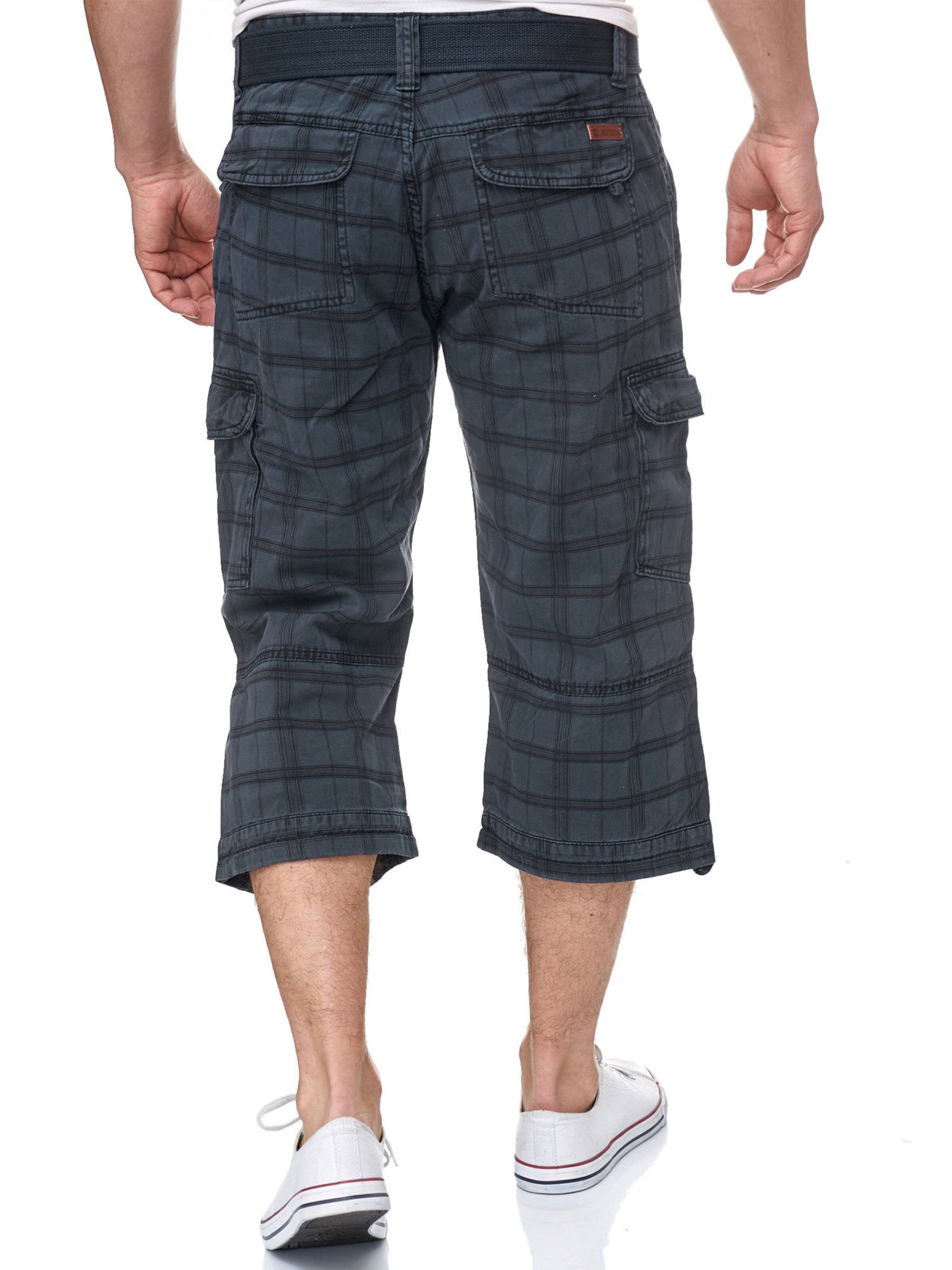 INDICODE JEANS Regular Cargobroek '70-175 Nicolas Check' in Blauw