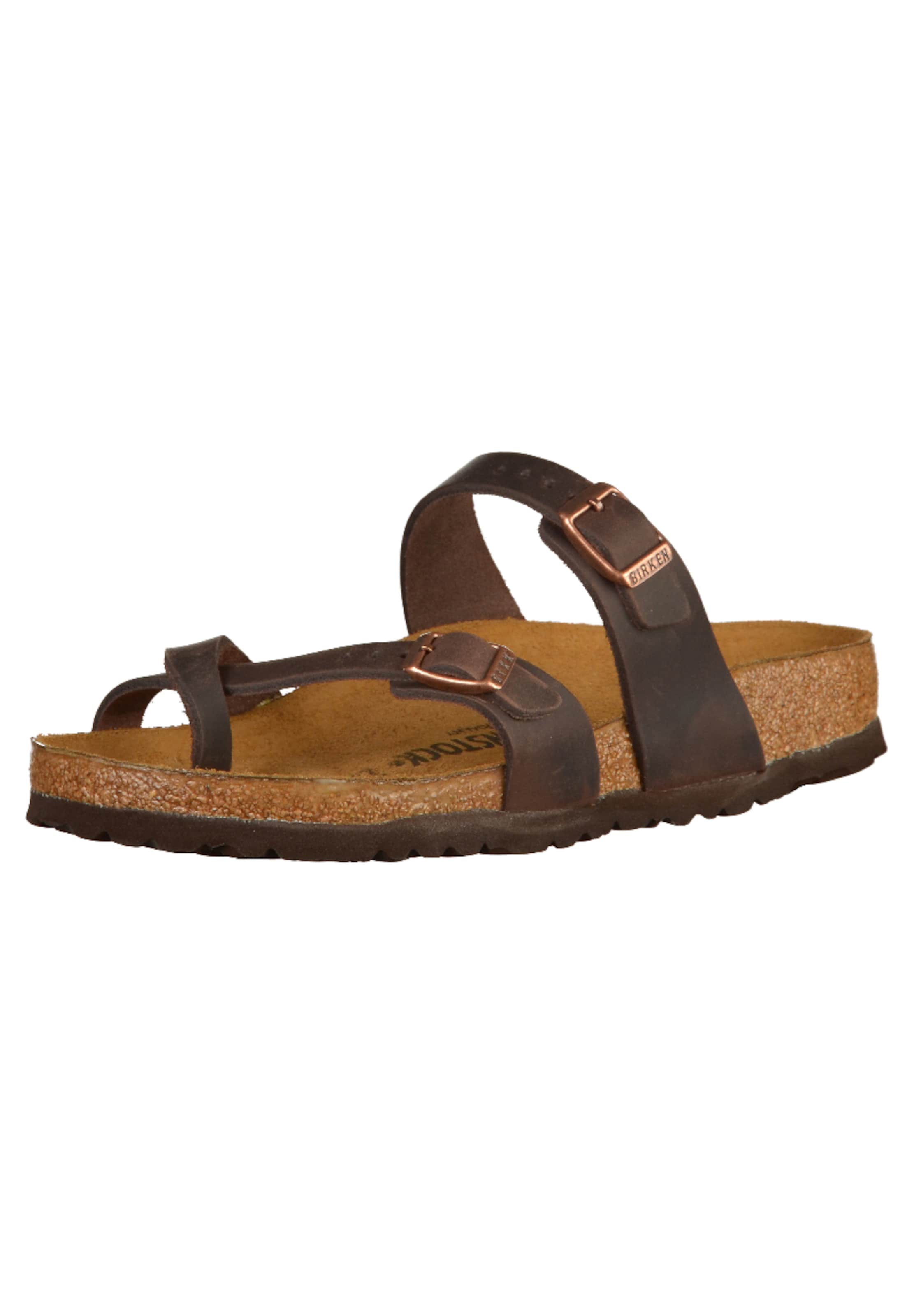 BIRKENSTOCK - Chinelos de dedo &#x27;Mayari&#x27; em castanho: frente