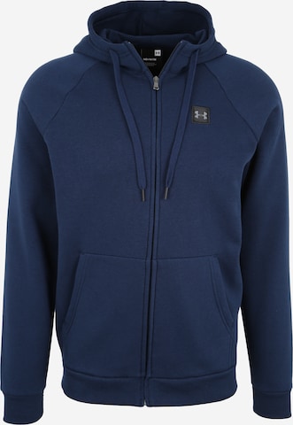 UNDER ARMOUR Athletic Zip-Up Hoodie 'Rival Fz' in Blue: front