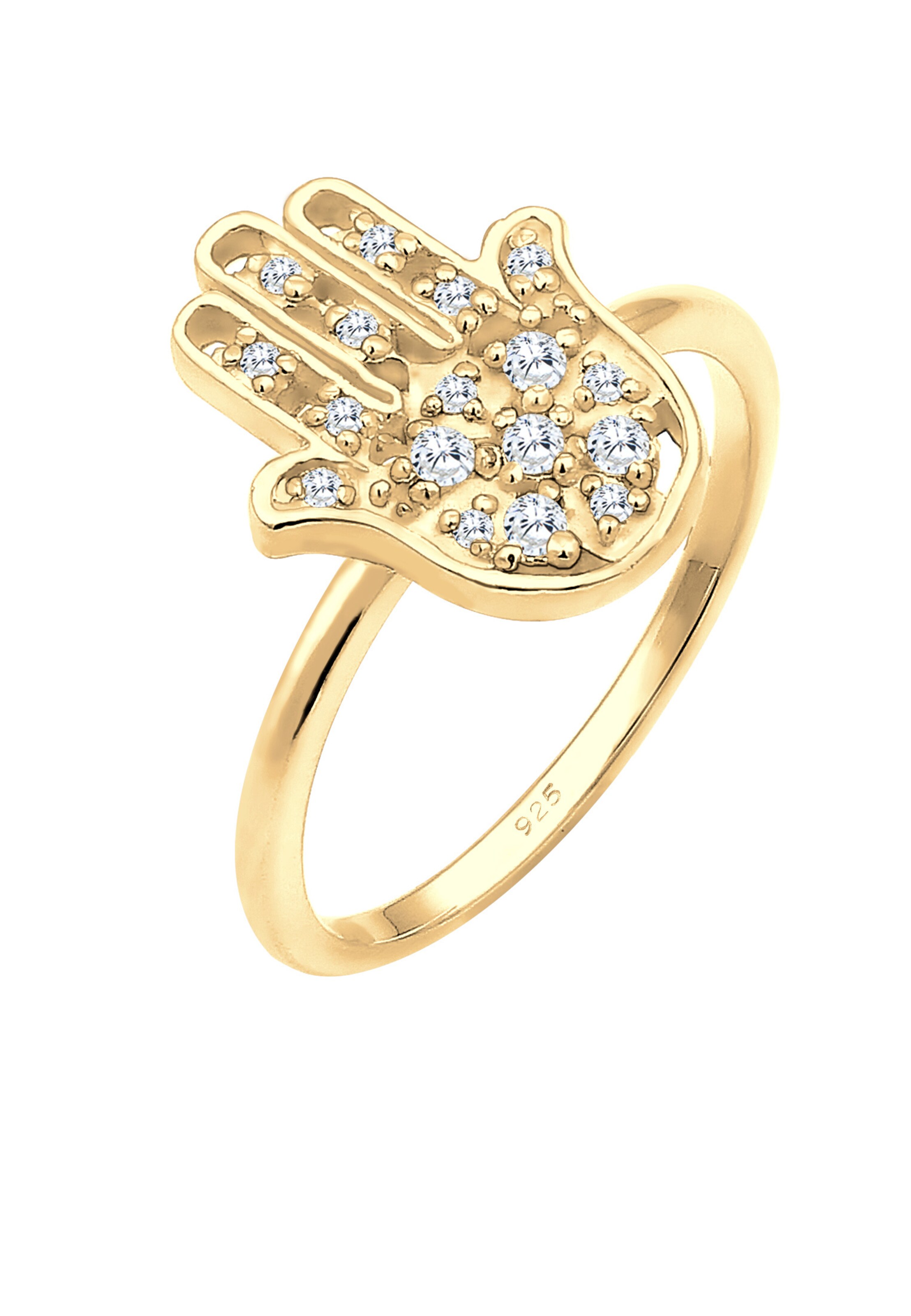 ELLI Ring 'Hamsa Hand' in Gold: Vorderseite