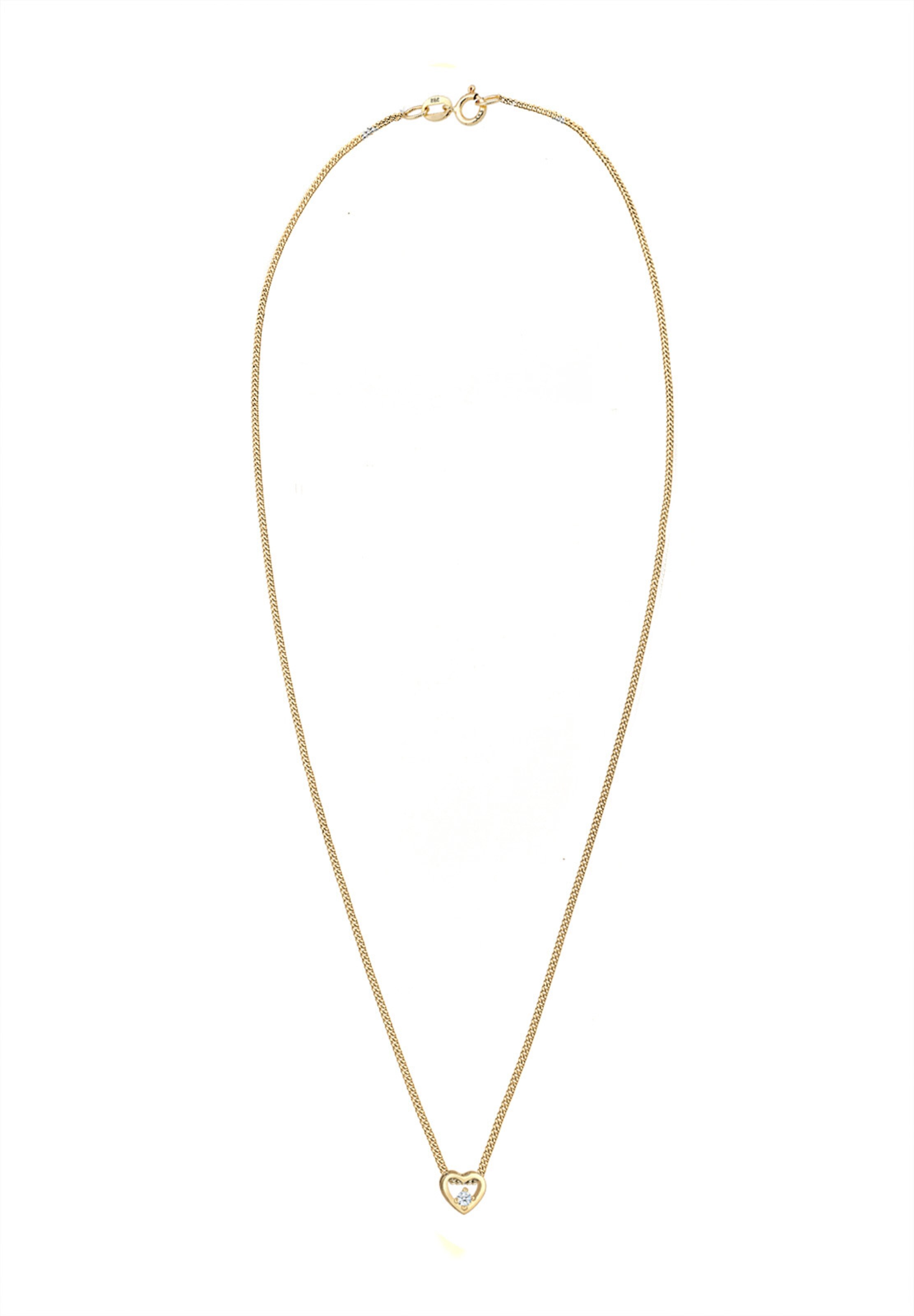 Elli DIAMONDS Ketting 'Herz' in Goud