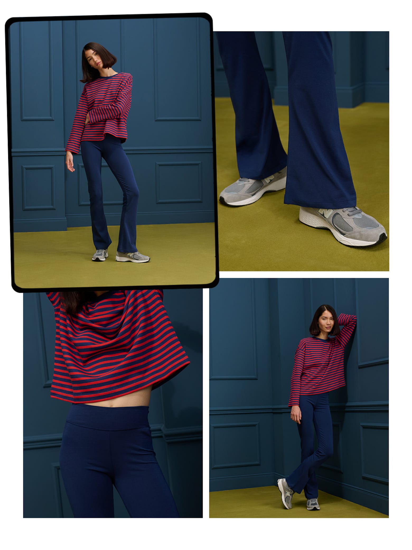Noemie - Comfy Blue Sweatpants and Striped Longsleeve Look
