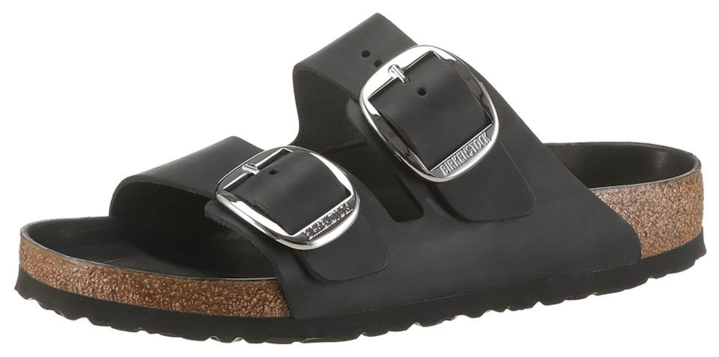 BIRKENSTOCK Muiltjes 'Arizona Big Buckle' in de kleur Zwart / Zilver, Productweergave
