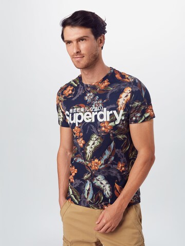 Superdry Regular Fit T-Shirt in Blau: predná strana