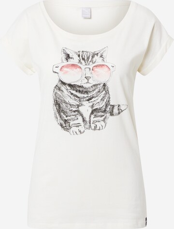 Iriedaily Shirt 'Iriecat' in Wit: voorkant