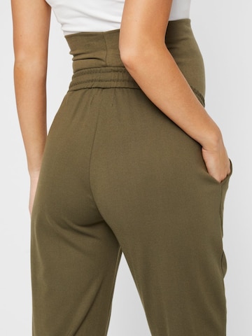 MAMALICIOUS Loose fit Pleat-Front Pants 'Lif' in Green