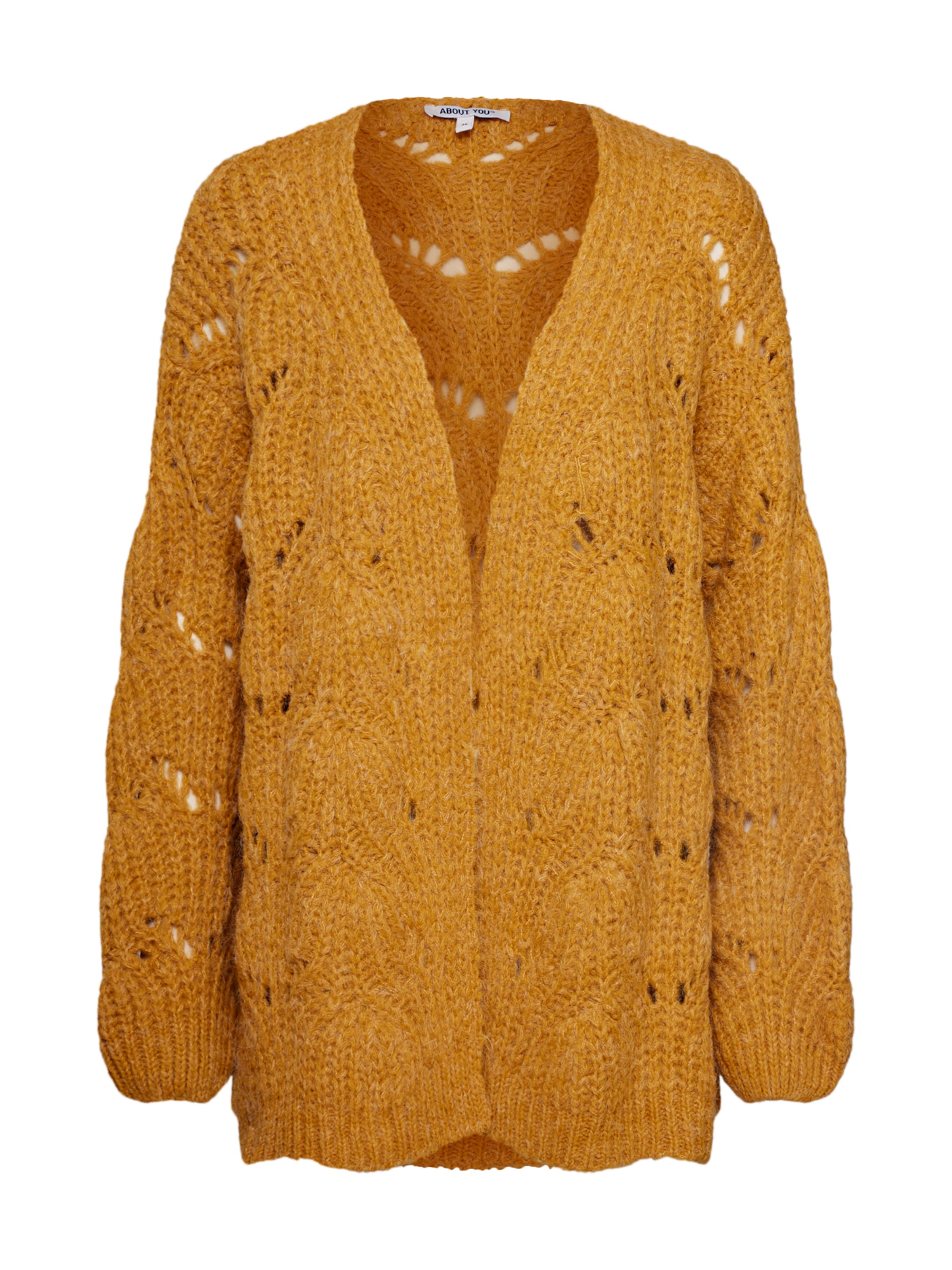 ABOUT YOU Knit Cardigan 'Fiona' in Yellow: front