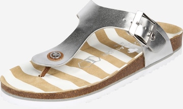 TOM TAILOR T-Bar Sandals in Silver: front