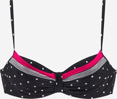LASCANA Bikinitop 'Monroe' in neonpink / schwarz / weiß, Produktansicht