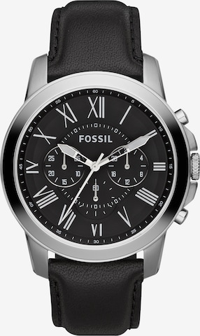 FOSSIL Analog klocka i svart: framsida