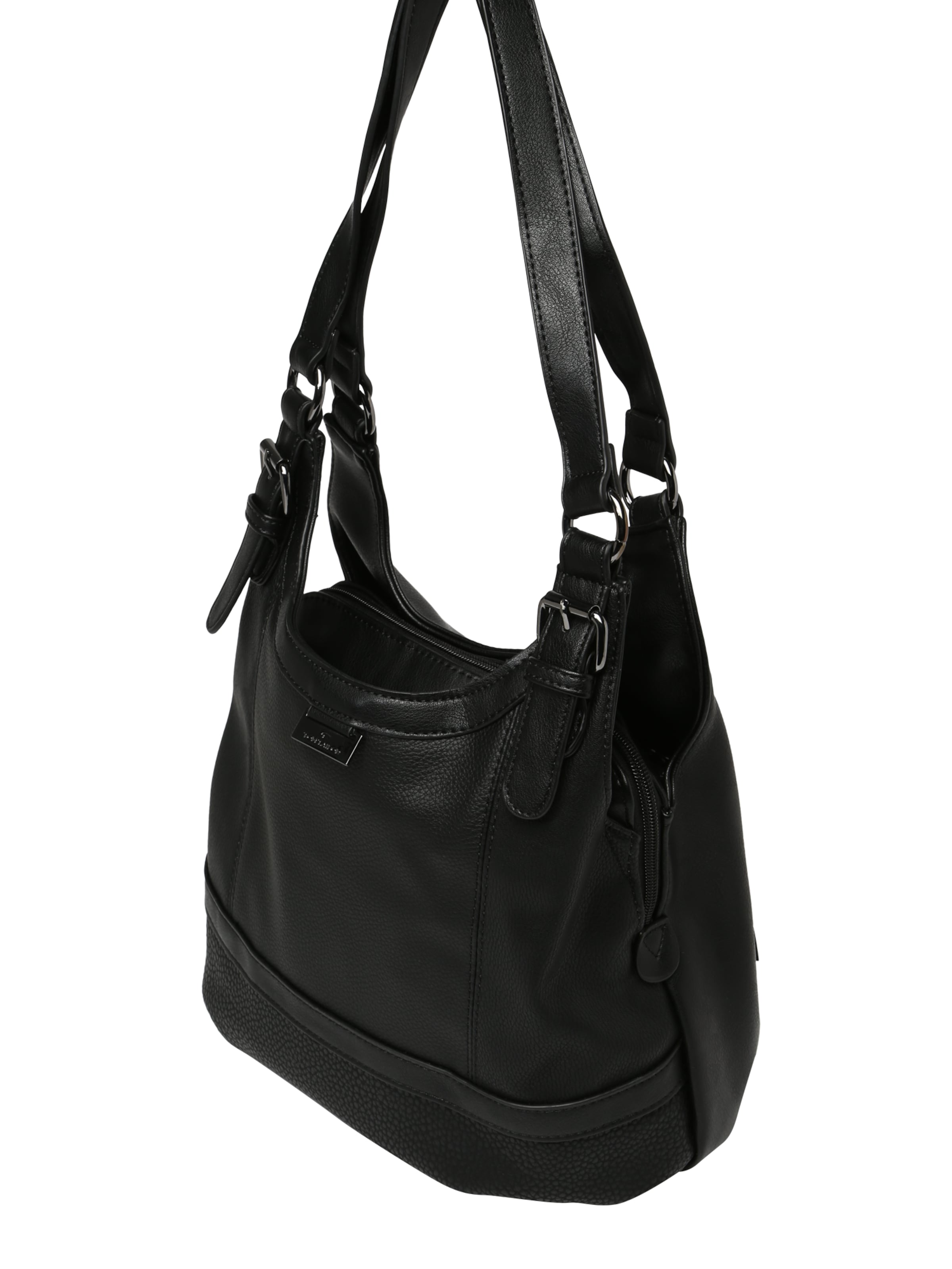 TOM TAILOR Shopper táska 'Juna' - fekete: oldalt