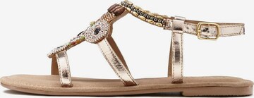 LASCANA Sandalen met riem in Goud: voorkant