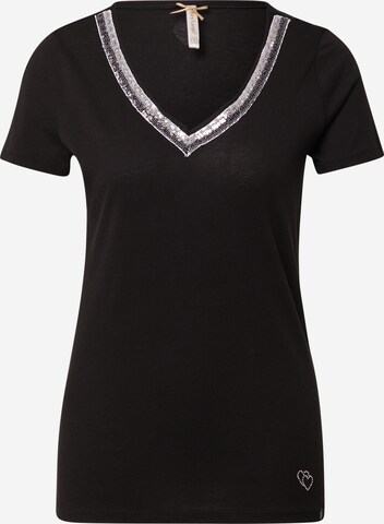 Key Largo Shirt 'Mila' in Zwart: voorkant