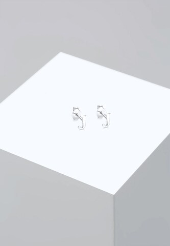 ELLI Ohrringe Buchstabe, Buchstabe - J in Silber